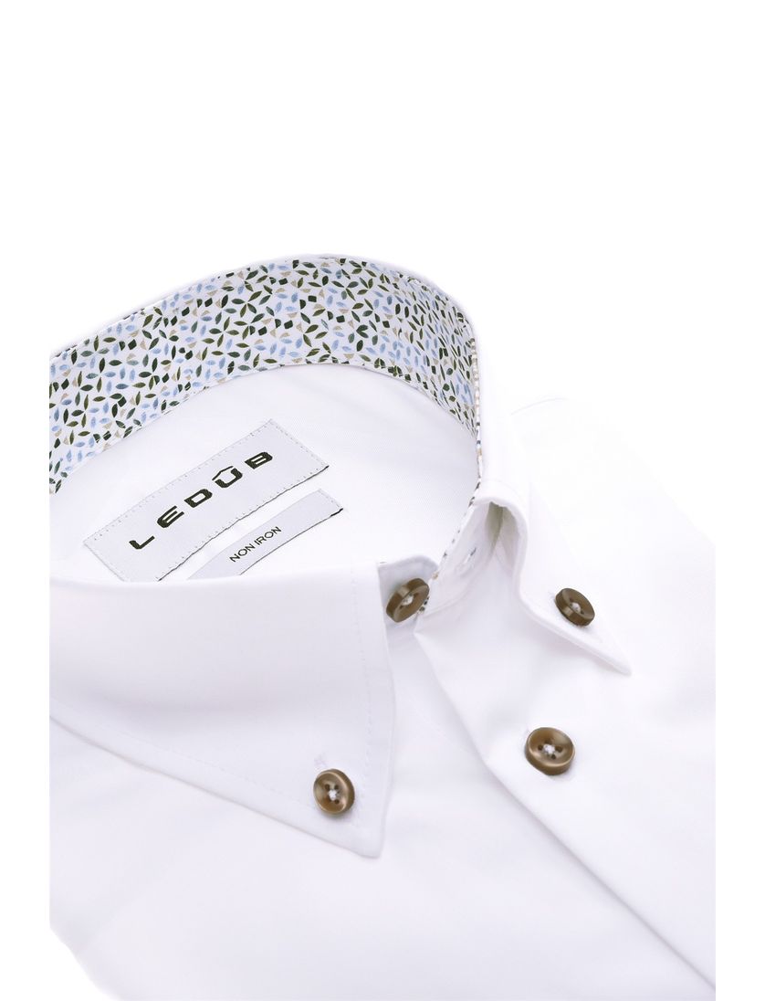 Ledub overhemd effen wit mouwlengte 7