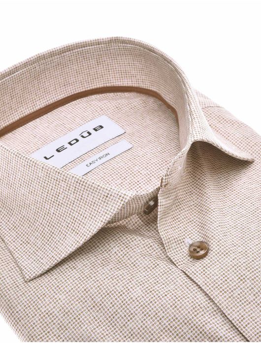 Ledub overhemd bruin geprint