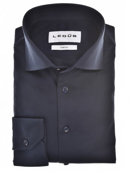 Ledub overhemd mouwlengte 7 donkerblauw
