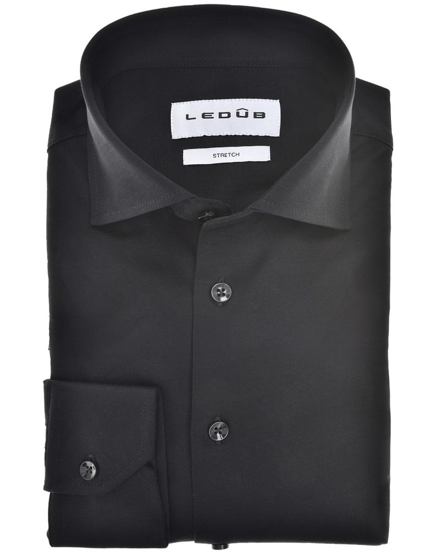 Ledub overhemd zwart effen mouwlengte 7