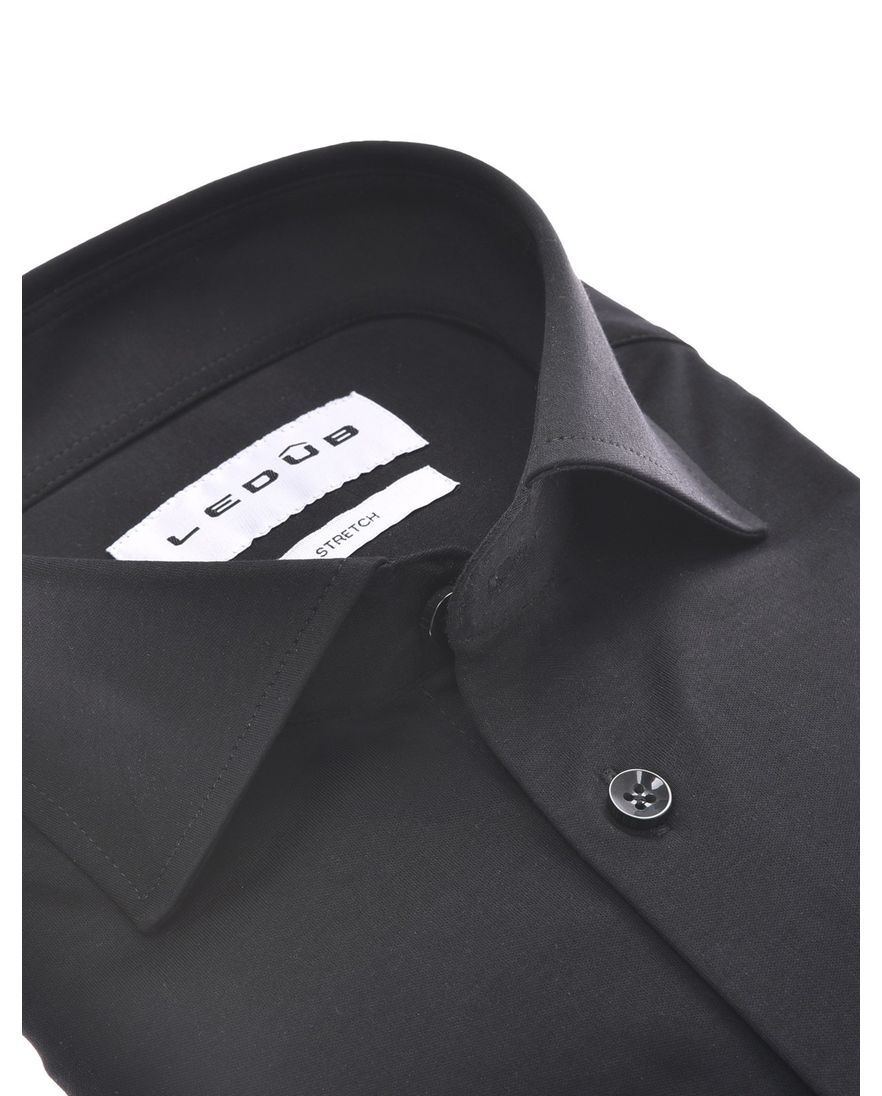 Ledub overhemd zwart effen mouwlengte 7