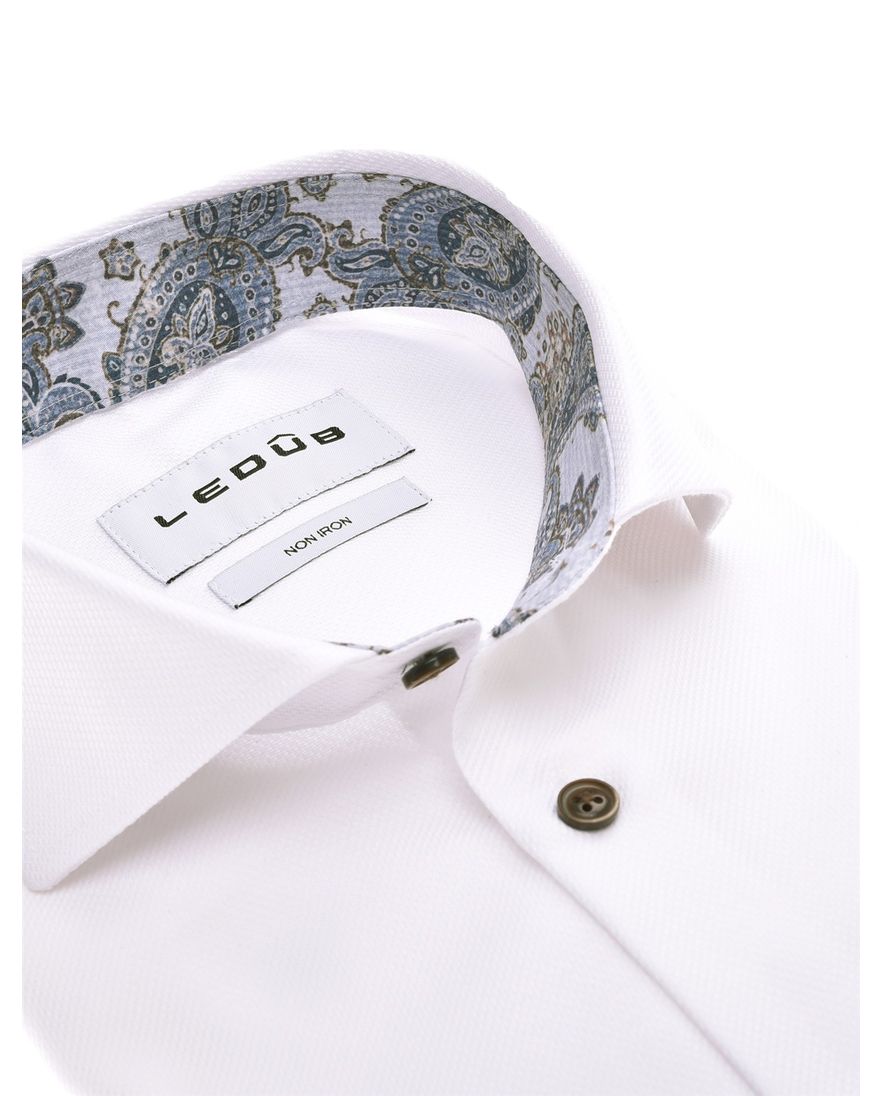 Strijkvrij Ledub Modern Fit overhemd spierwit