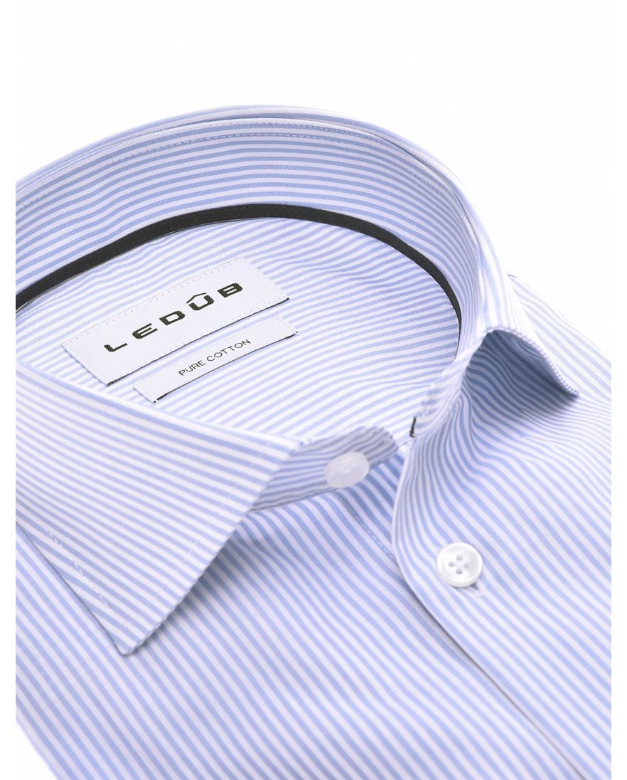 Ledub overhemd lichtblauw gestreept
