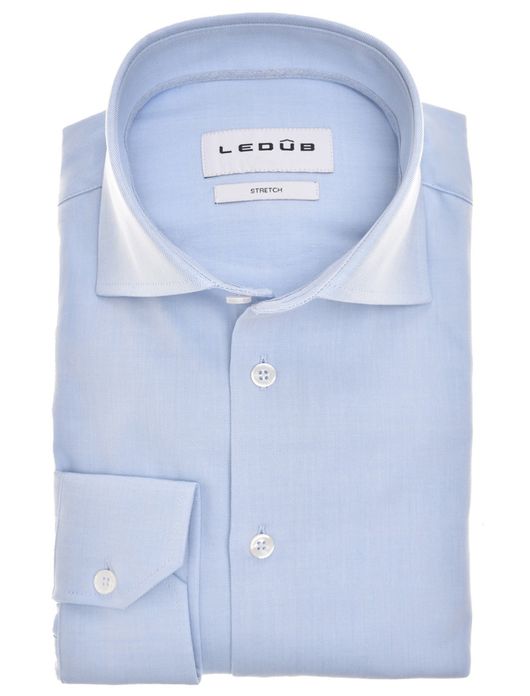 Ledub overhemd lichtblauw modern fit katoen