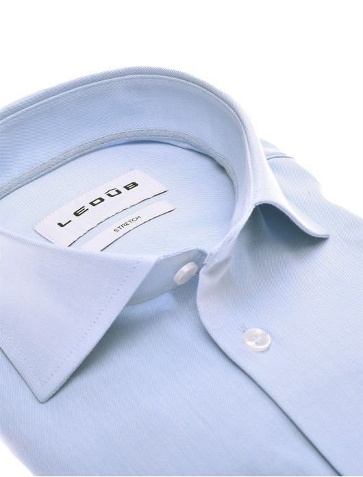 Ledub overhemd lichtblauw modern fit katoen