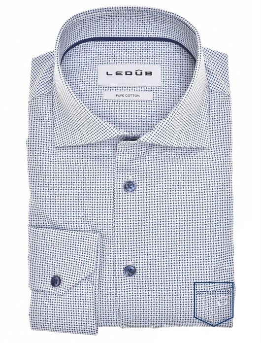 Ledub overhemd blauw geprint