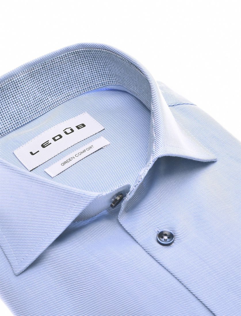 business overhemd Ledub Modern Fit New blauw effen
