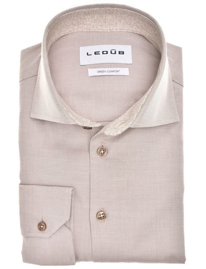 Ledub Ledub Modern Fit New business overhemd roze katoen