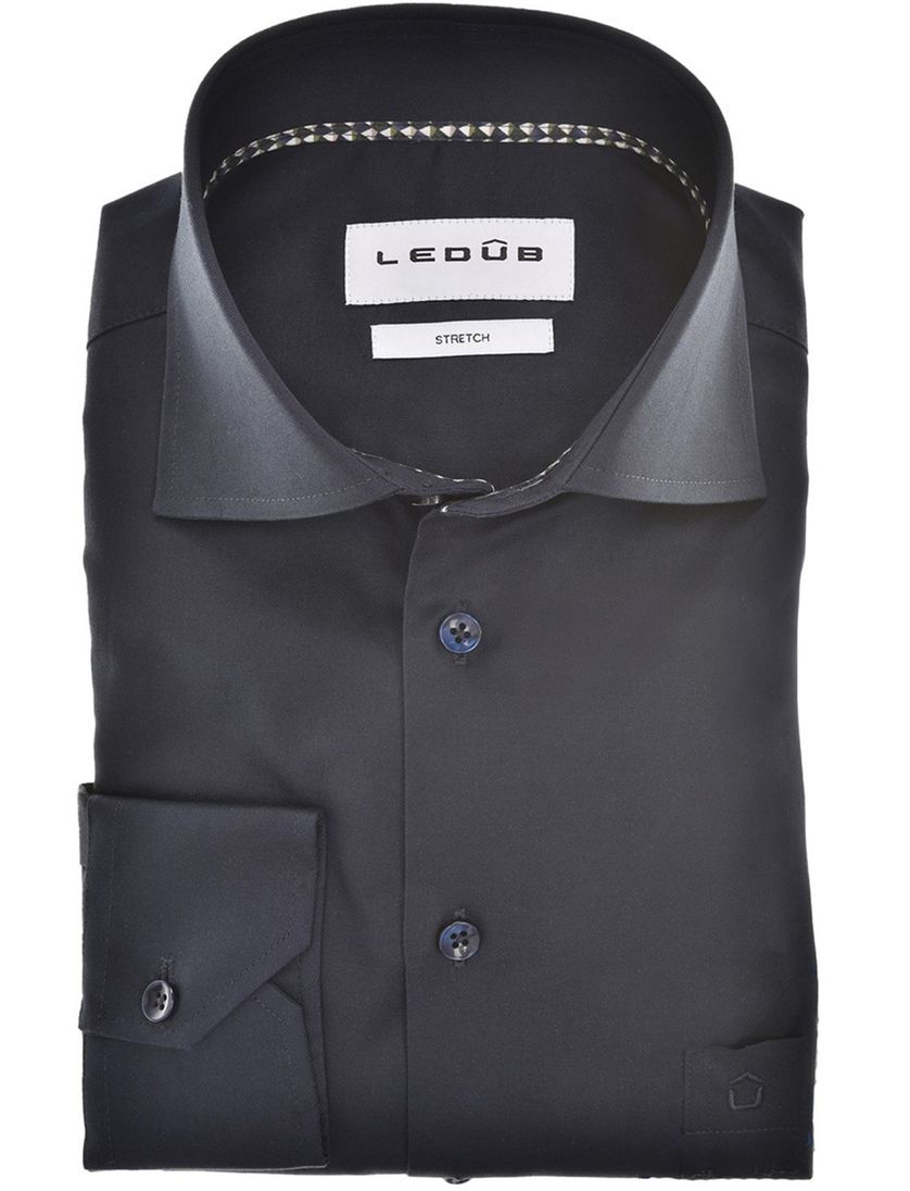 business overhemd Ledub Modern Fit New navy effen