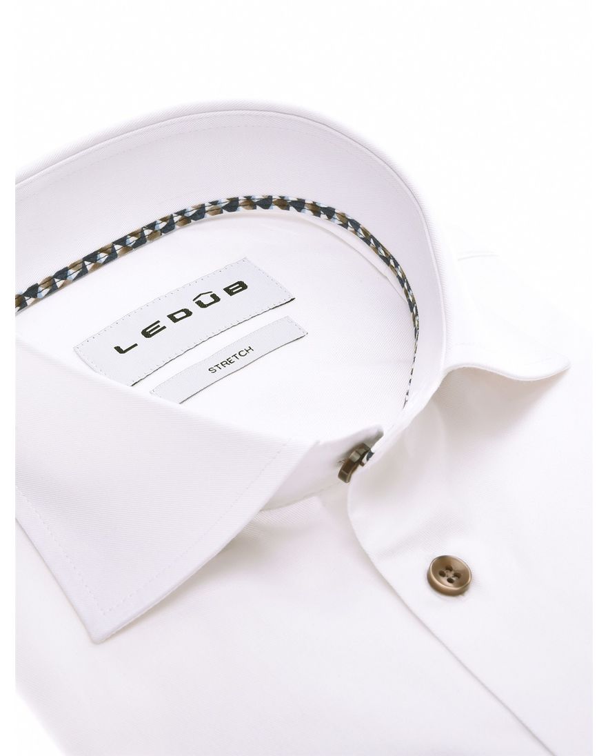 Ledub Modern Fit New business overhemd wit effen