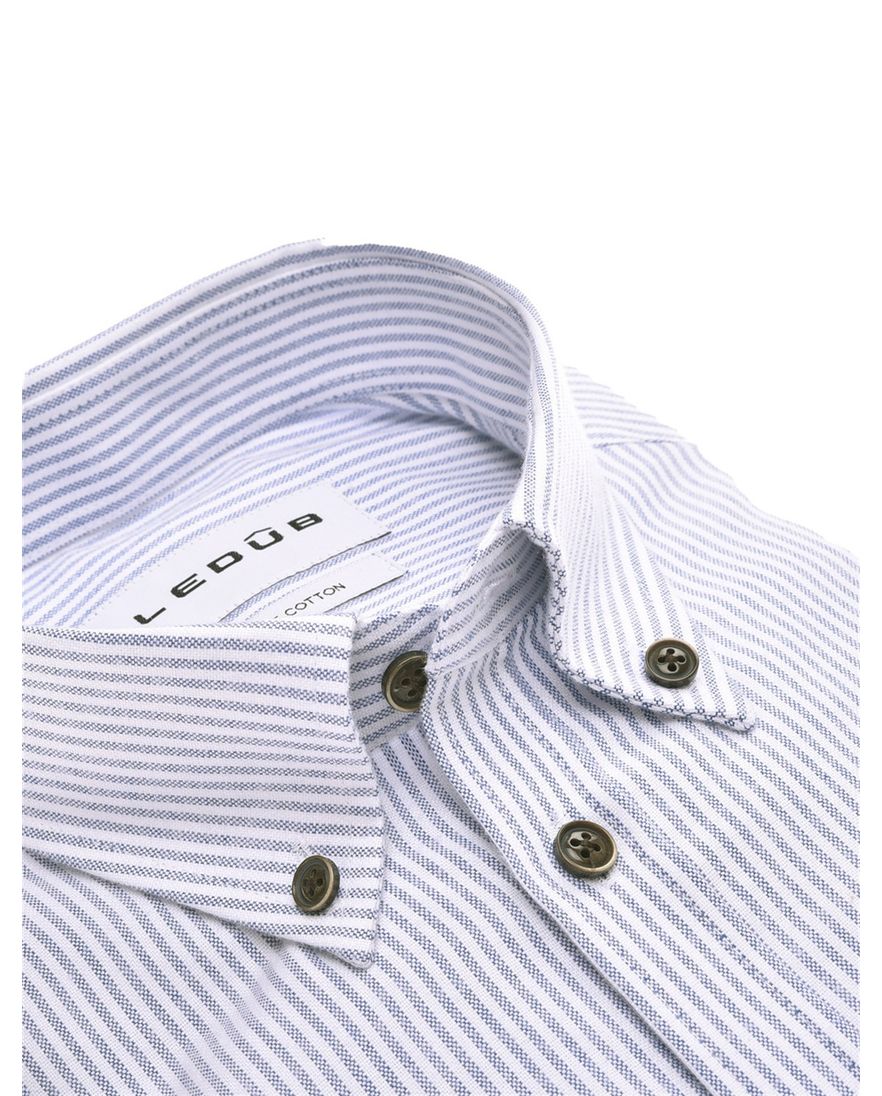 Ledub Modern Fit New business overhemd blauw gestreept