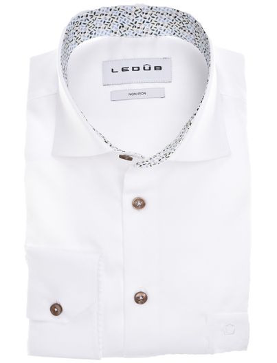Ledub business overhemd wit Ledub Modern Fit New
