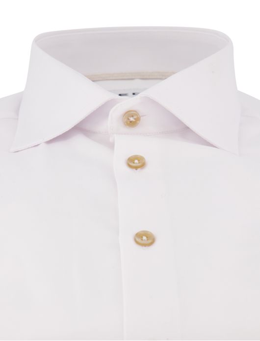 Ledub modern fit stretch overhemd wit
