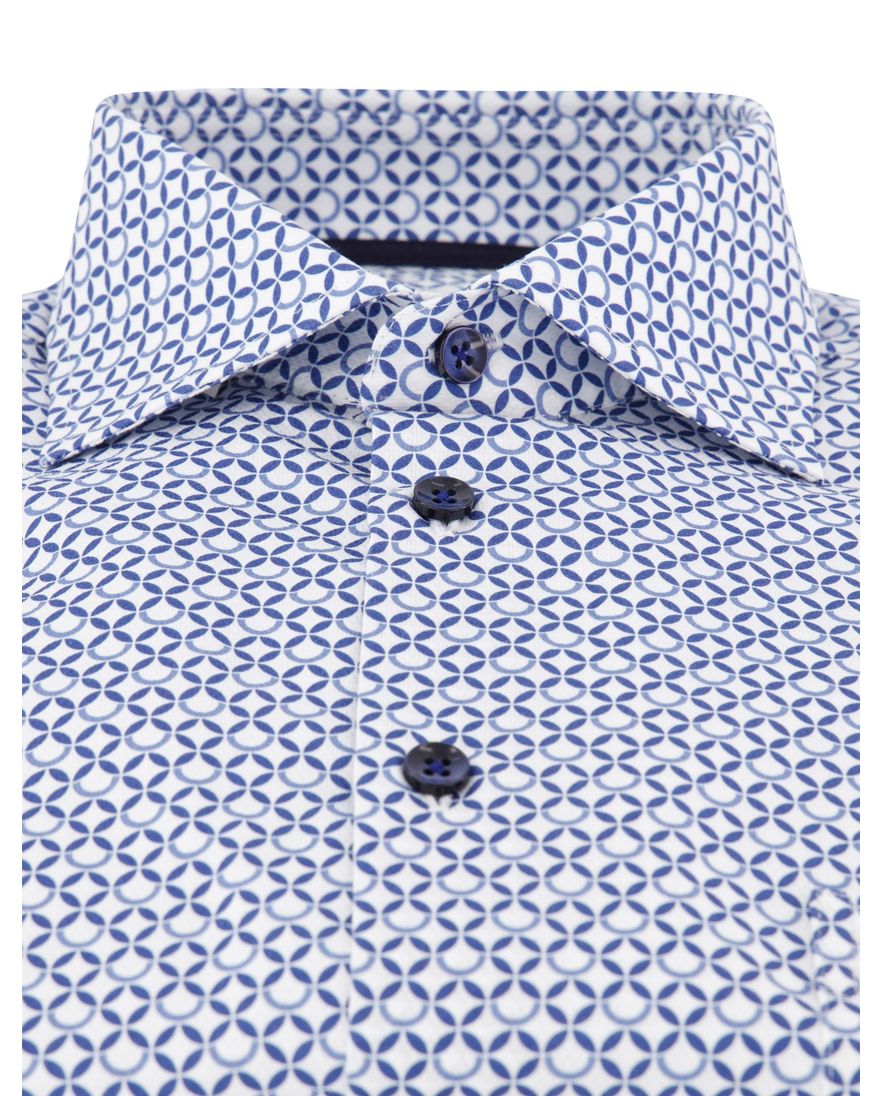 Ledub modern fit blauw geprint katoen ML7