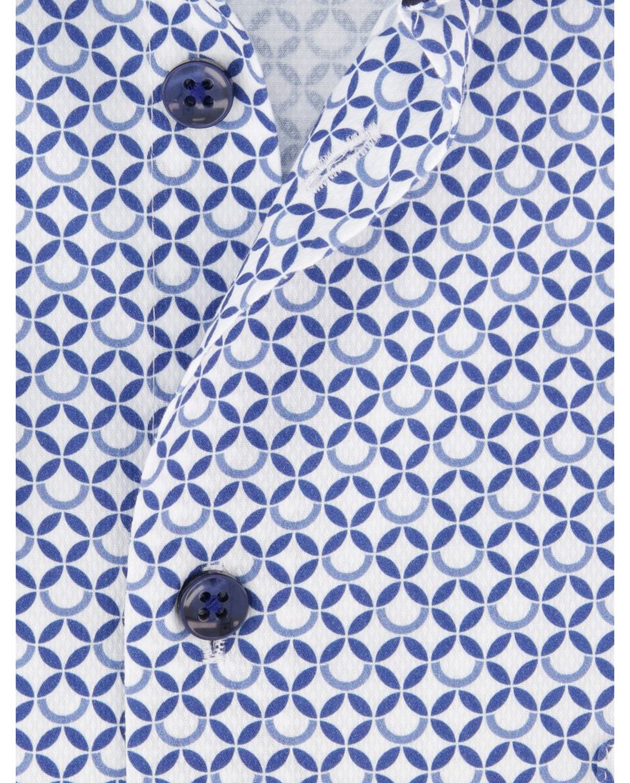 Ledub modern fit blauw geprint katoen ML7