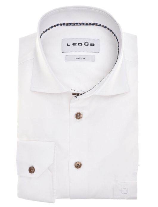 Ledub overhemd wit borstzak ml7 effen