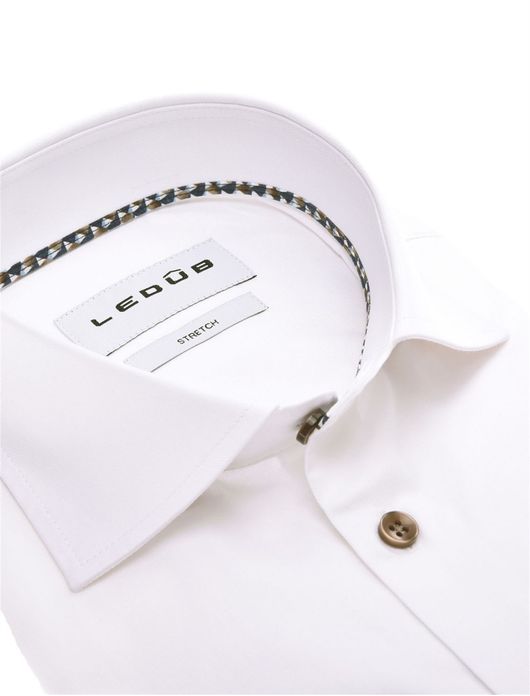 Ledub overhemd wit borstzak ml7 effen