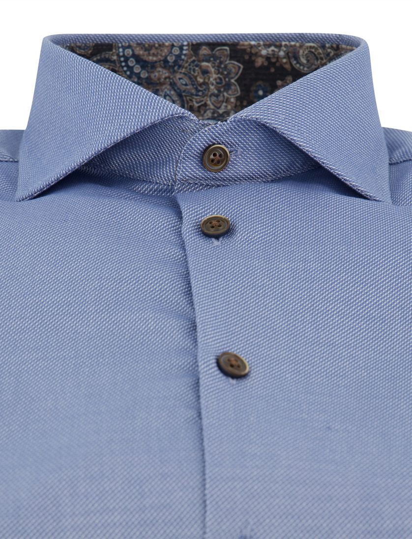 Ledub modern fit overhemd non iron blauw effen ml7