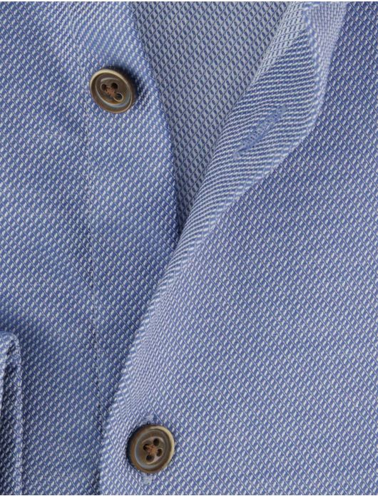 Ledub modern fit overhemd non iron blauw effen katoen ml7