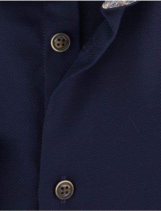 Ledub overhemd donkerblauw strijkvrij