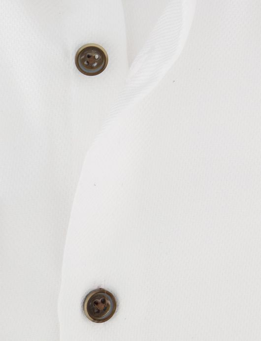 Ledub overhemd wit effen