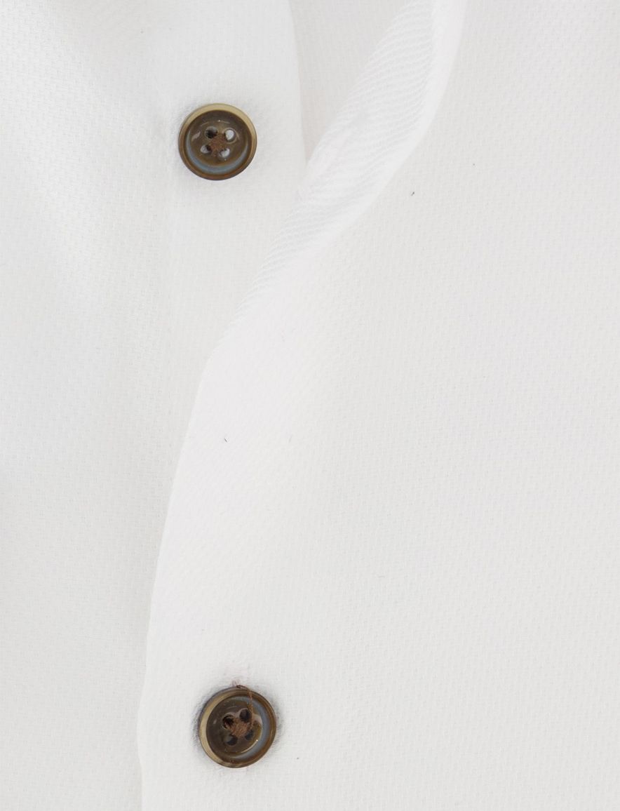 Ledub overhemd wit katoen effen