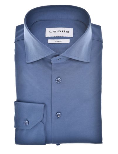 Ledub overhemd mouwlengte 7 Ledub Modern Fit New blauw