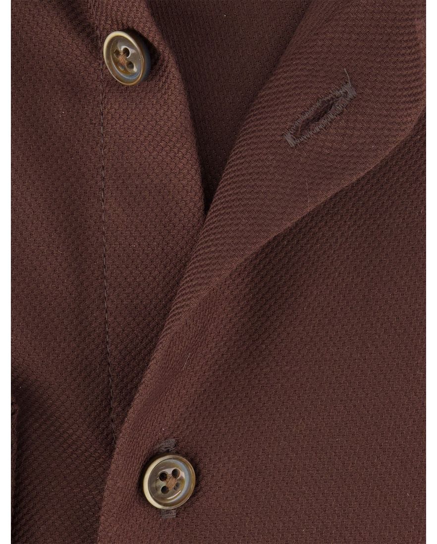 Ledub overhemd bruin effen katoen