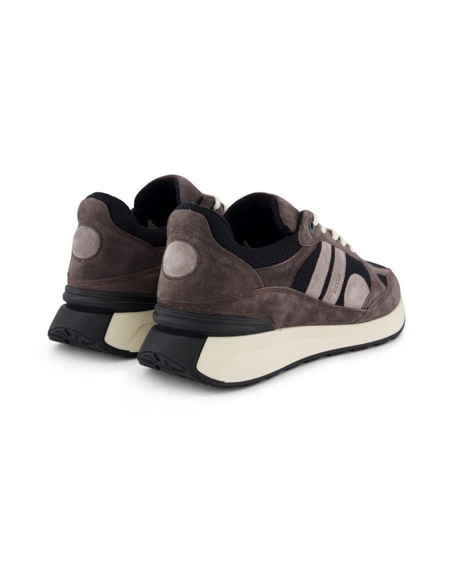 Blackstone effen bruin zwart sneakers suede