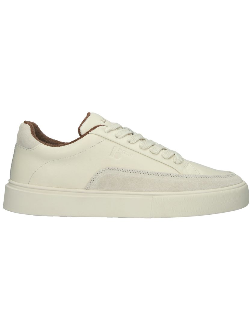 lage sneakers Blackstone creme effen leer