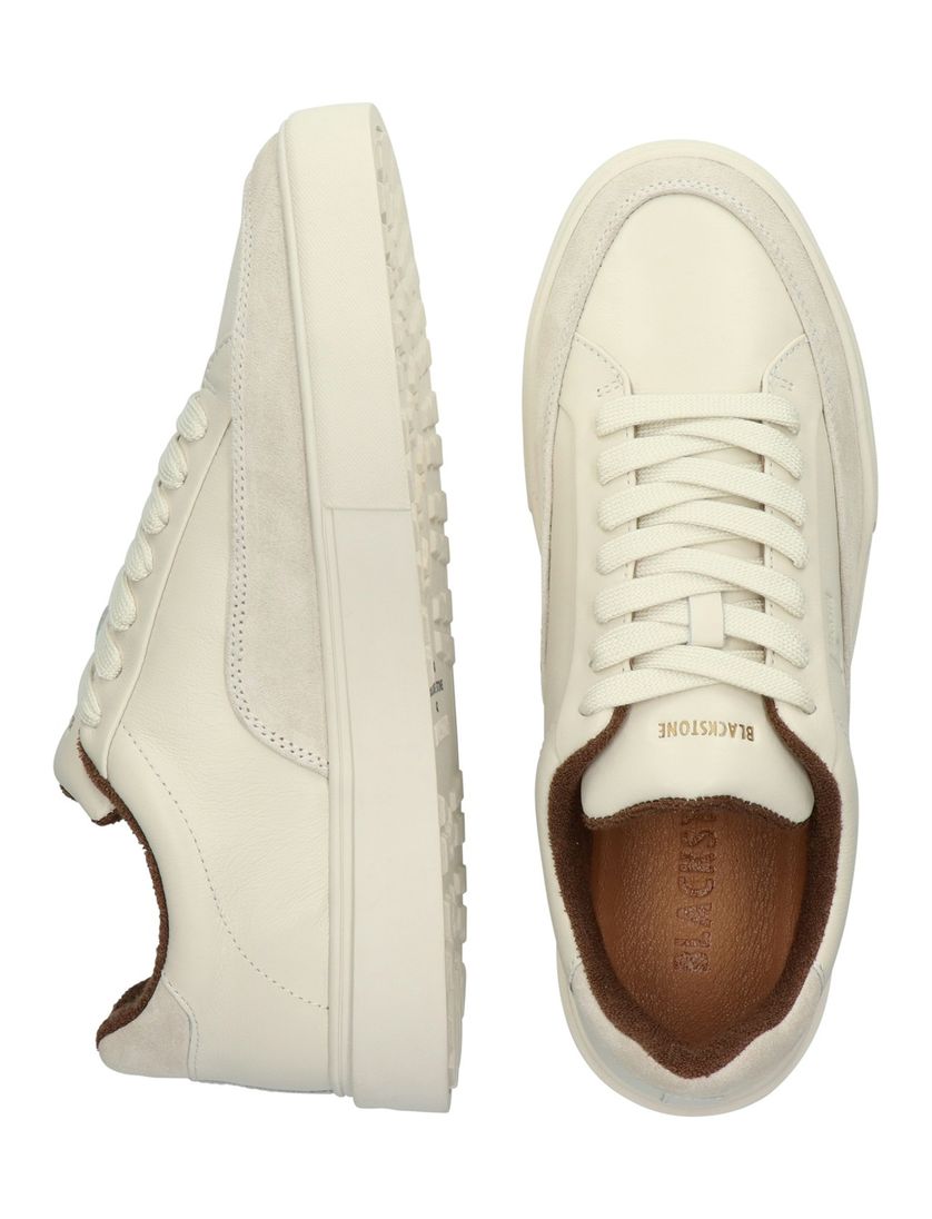 lage sneakers Blackstone creme effen leer