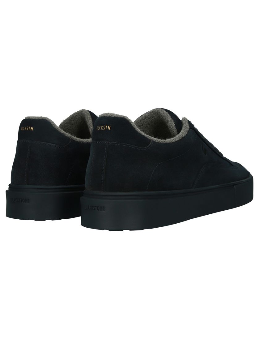 sneakers Blackstone donkerblauw effen suede, leer en rubber