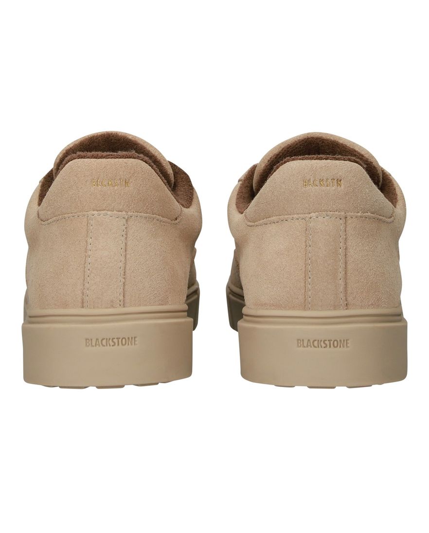 Blackstone lage sneakers beige effen rubber, leer en suede