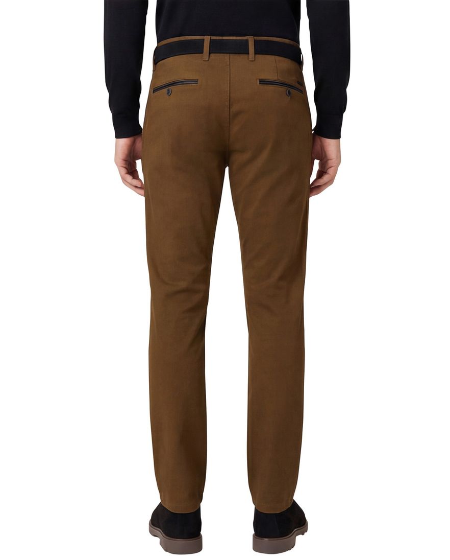 Gardeur normale fit benny pantalon bruin effen katoen