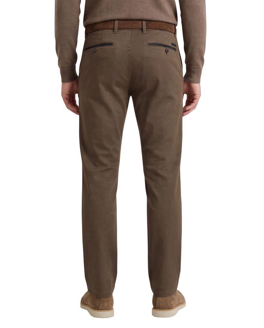 Gardeur normale fit benny pantalon donkerbruin effen