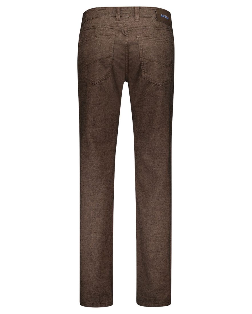Gardeur pantalon katoen bruin effen normale fit