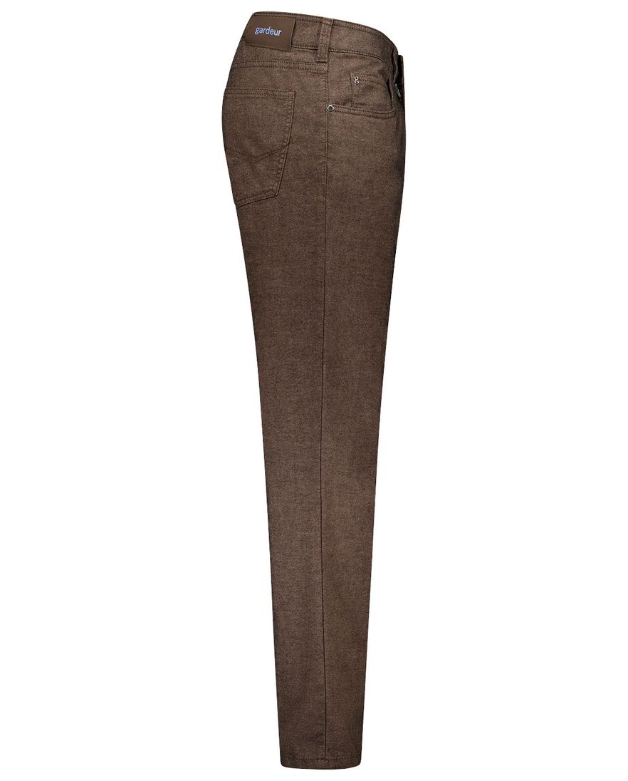 Gardeur pantalon katoen bruin effen normale fit