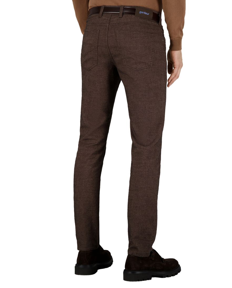 Gardeur pantalon katoen bruin effen normale fit