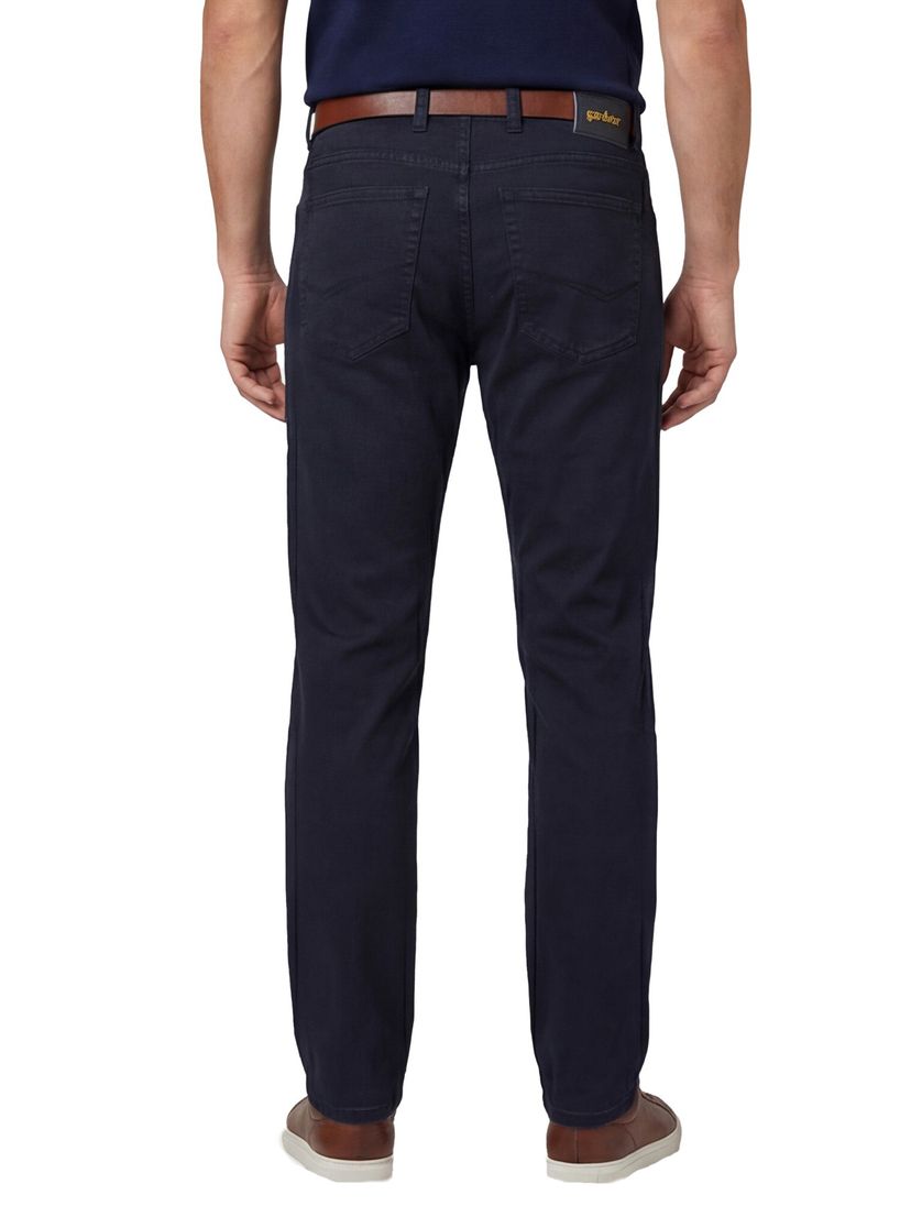 katoenen Gardeur normale fit Bill pantalon effen donkerblauw