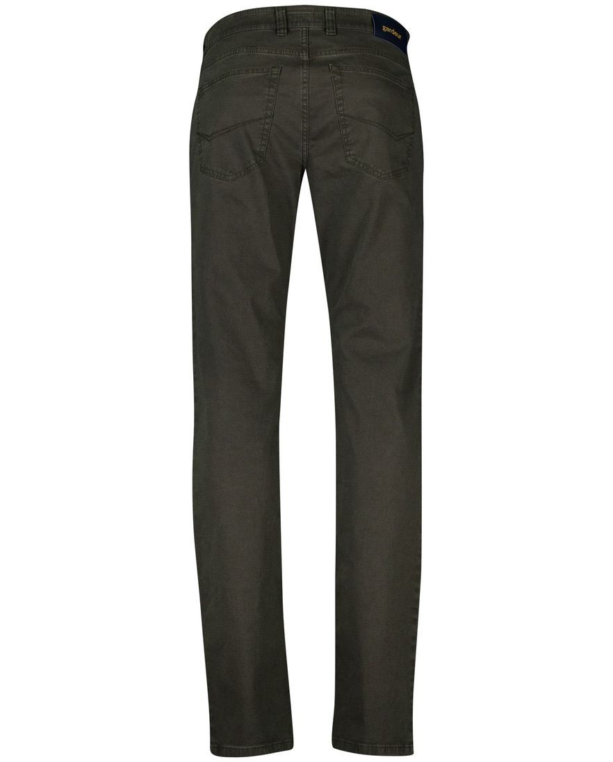 Gardeur Pantalon Bill 5-p groen katoen normale fit
