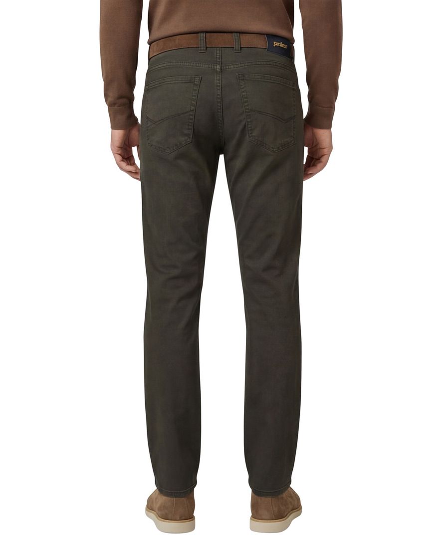 Gardeur Pantalon Bill 5-p groen katoen normale fit