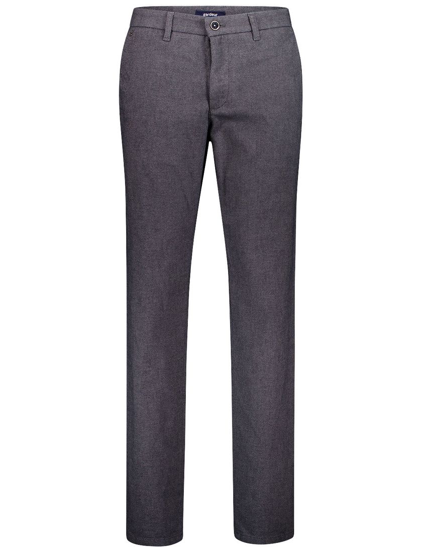 katoenen broek Gardeur grijs effen normale fit