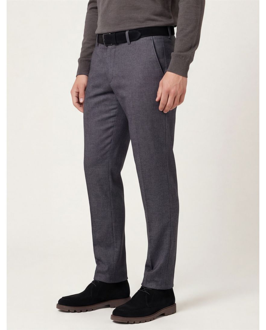 Gardeur katoenen broek grijs effen normale fit