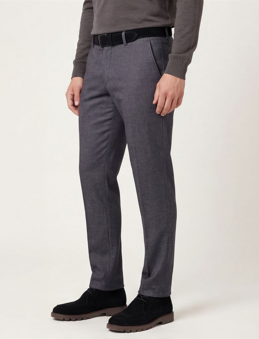 katoenen broek Gardeur grijs effen normale fit