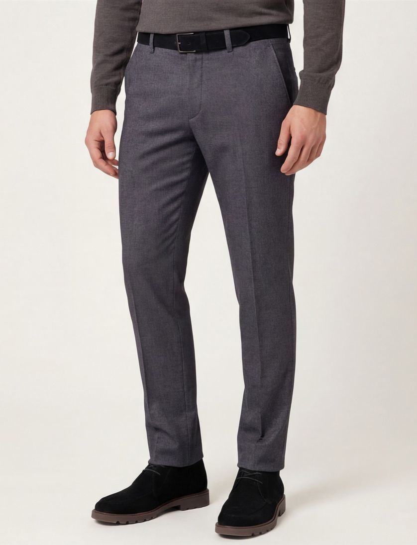 katoenen broek Gardeur grijs effen normale fit