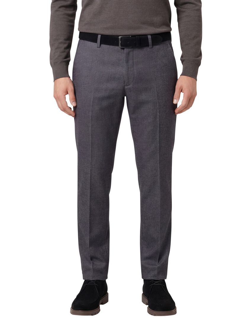 katoenen broek Gardeur grijs effen normale fit