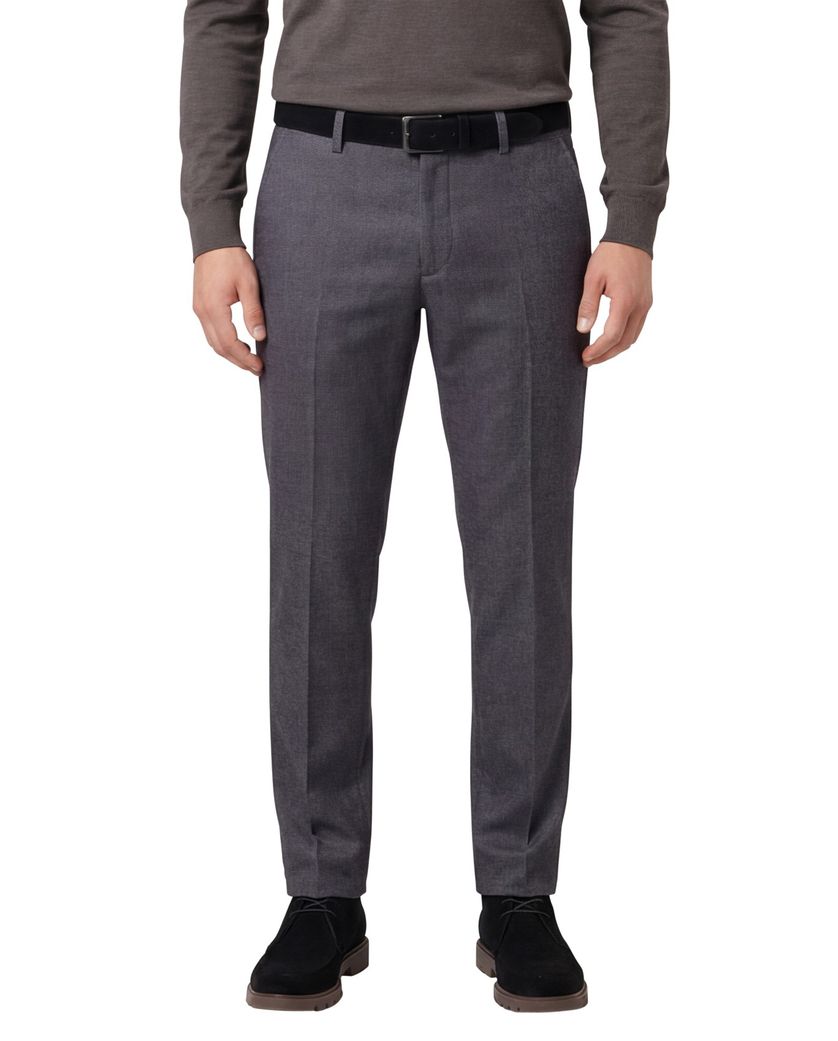 katoenen broek Gardeur grijs effen normale fit