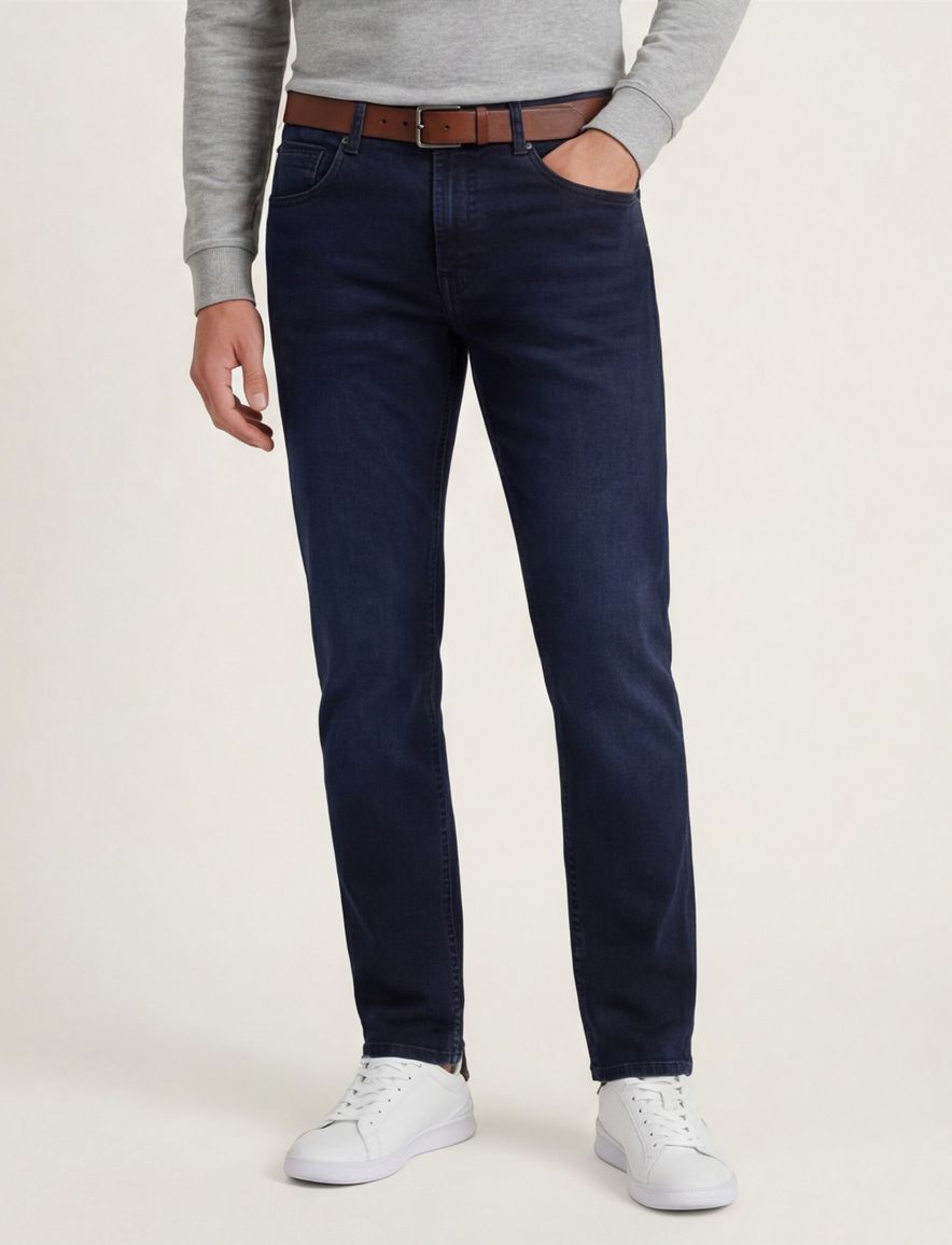 Gardeur Pantalon Bradley 5-pocket donkerblauw effen