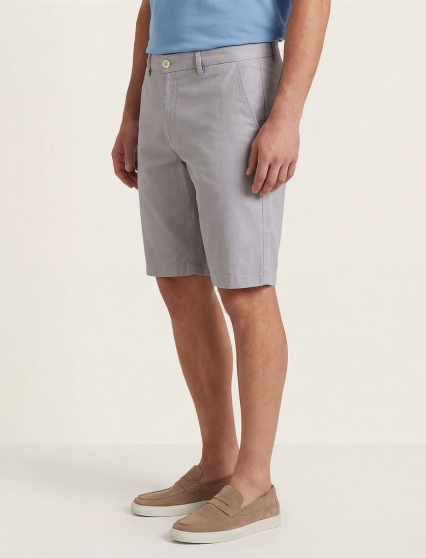 Gardeur bermuda Jasper grijs katoen effen