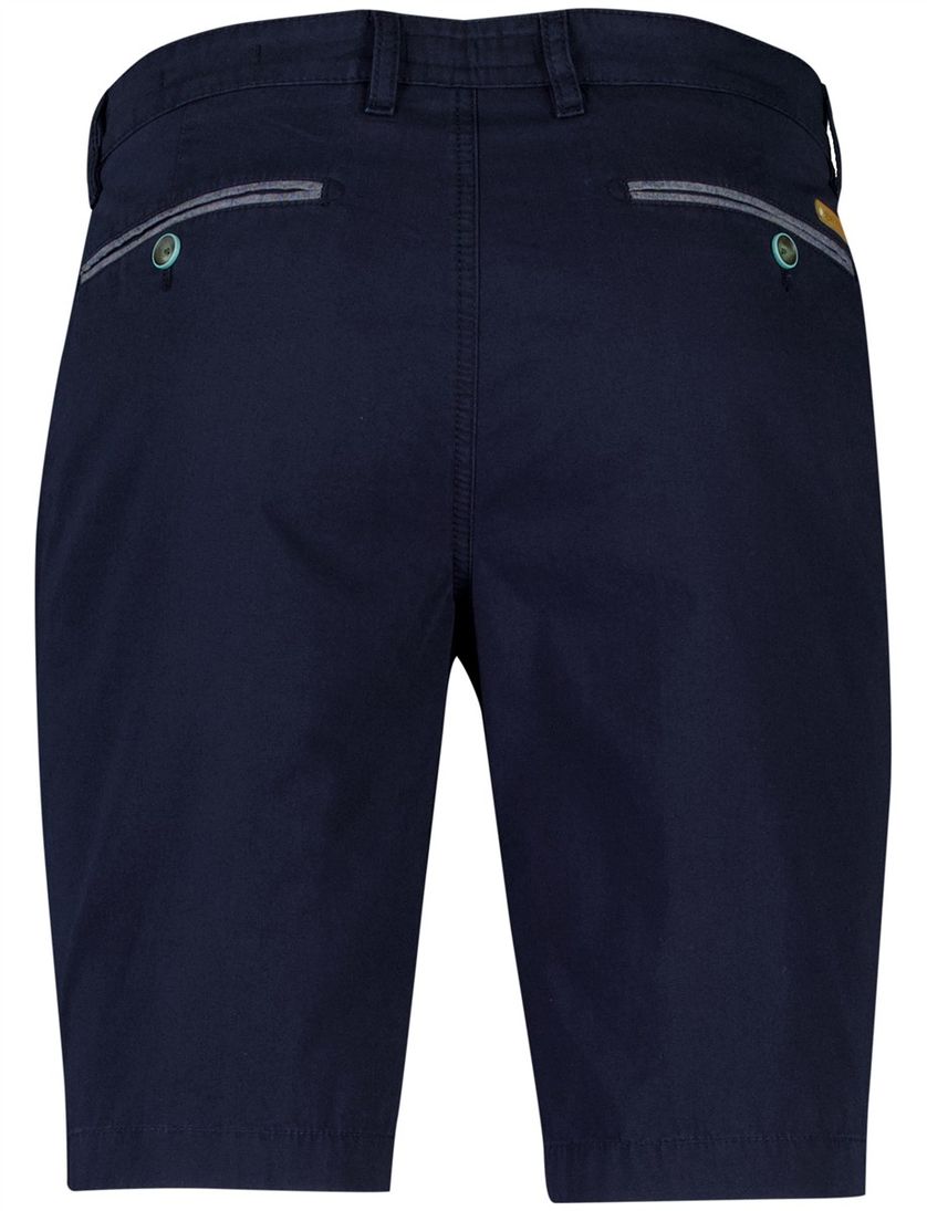 Gardeur Pantalon kort donkerblauw katoen effen